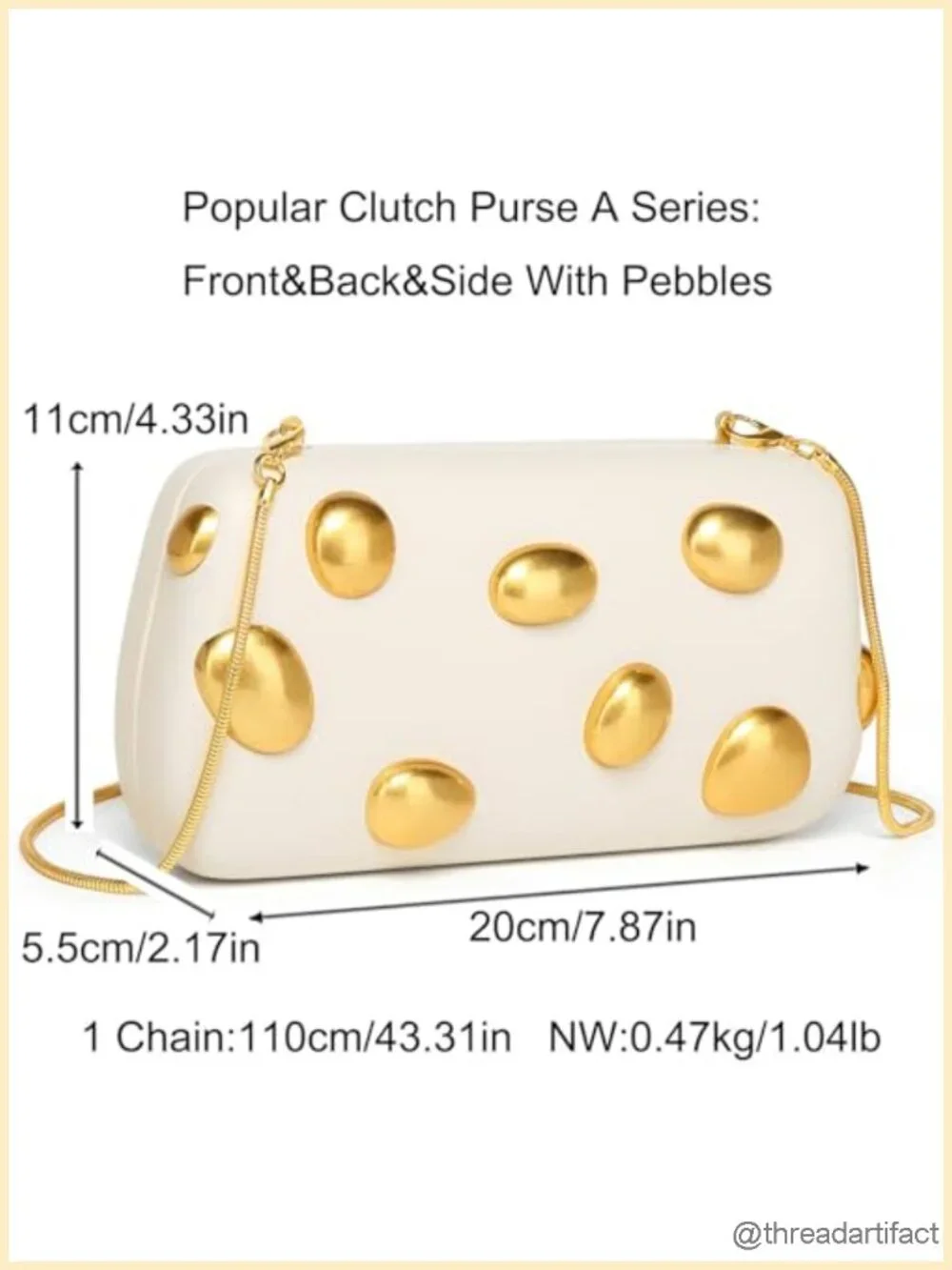 PU Leather Crossbody Evening Bag Clutch Purse Detachable Chain Shoulder Bag